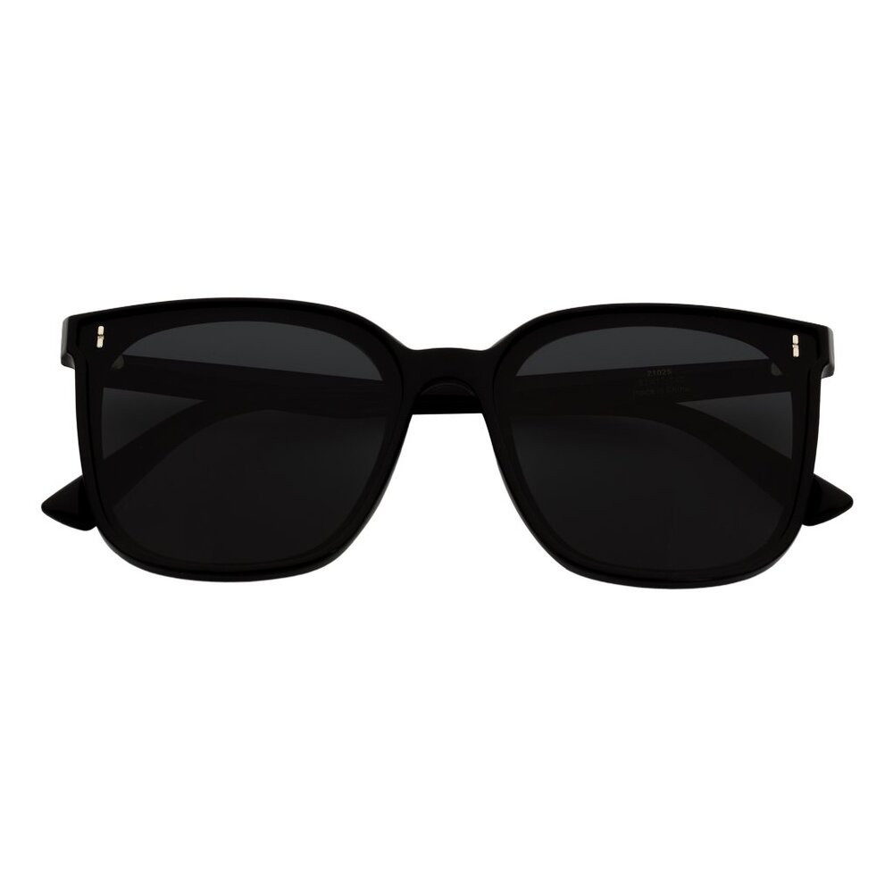 Polarized Womens Oversize Square Cat Eye Sunglasses Gloss Black Smoke Tint